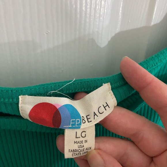 Free People Beach Women's green Long sleeve Ribbed Body Con Dress - Large - Picture 2 of 12